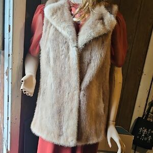 Bifano’s Furs Dallas Cream Mink Vest Authentic Fur